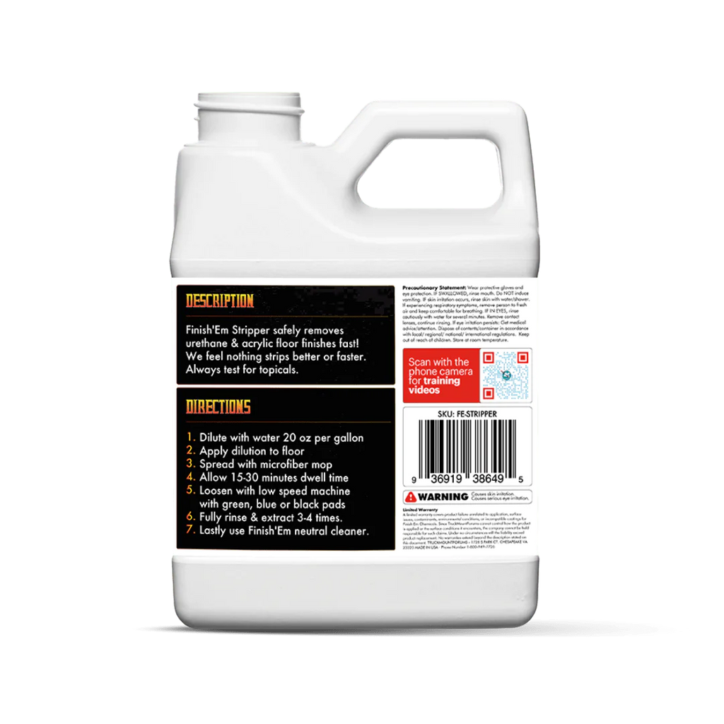 FINISH EM FLOOR STRIPPER FOR ALL FLOOR TYPES