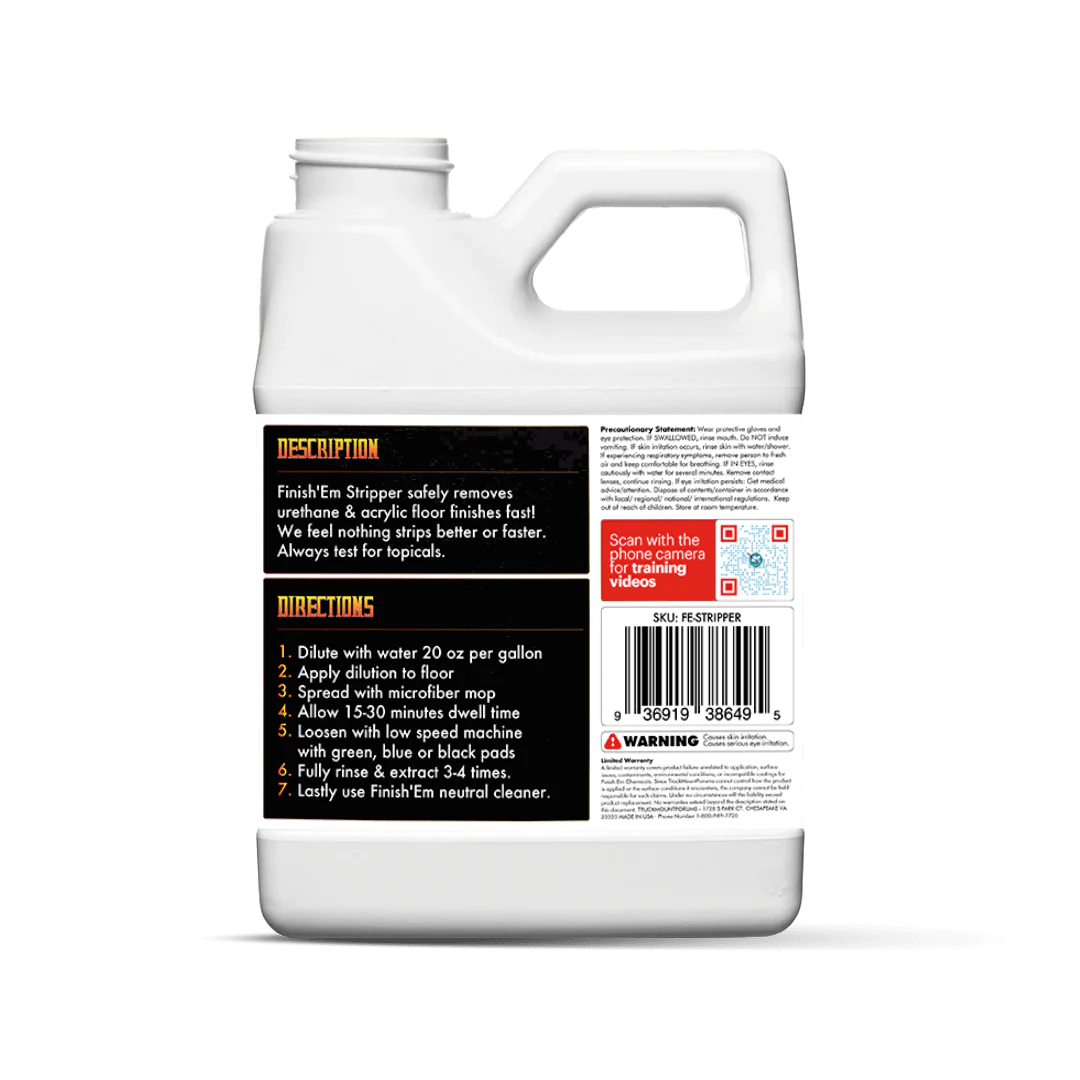 FINISH EM FLOOR STRIPPER FOR ALL FLOOR TYPES